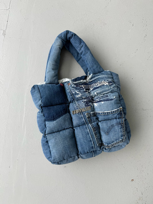 Boss Up Denim Puffer Bag