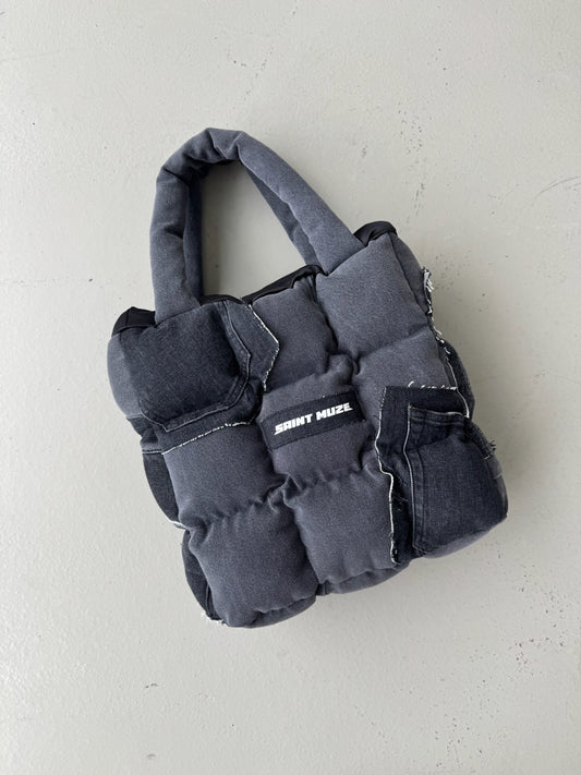 Boss Up Denim Puffer Bag
