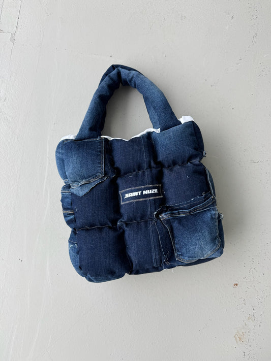 Boss Up Denim Puffer Bag