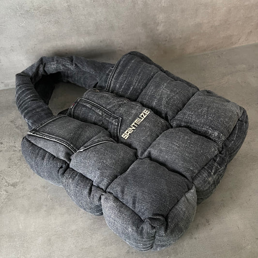 Boss Up Denim Puffer Bag