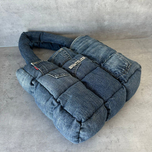 Boss Up Denim Puffer Bag