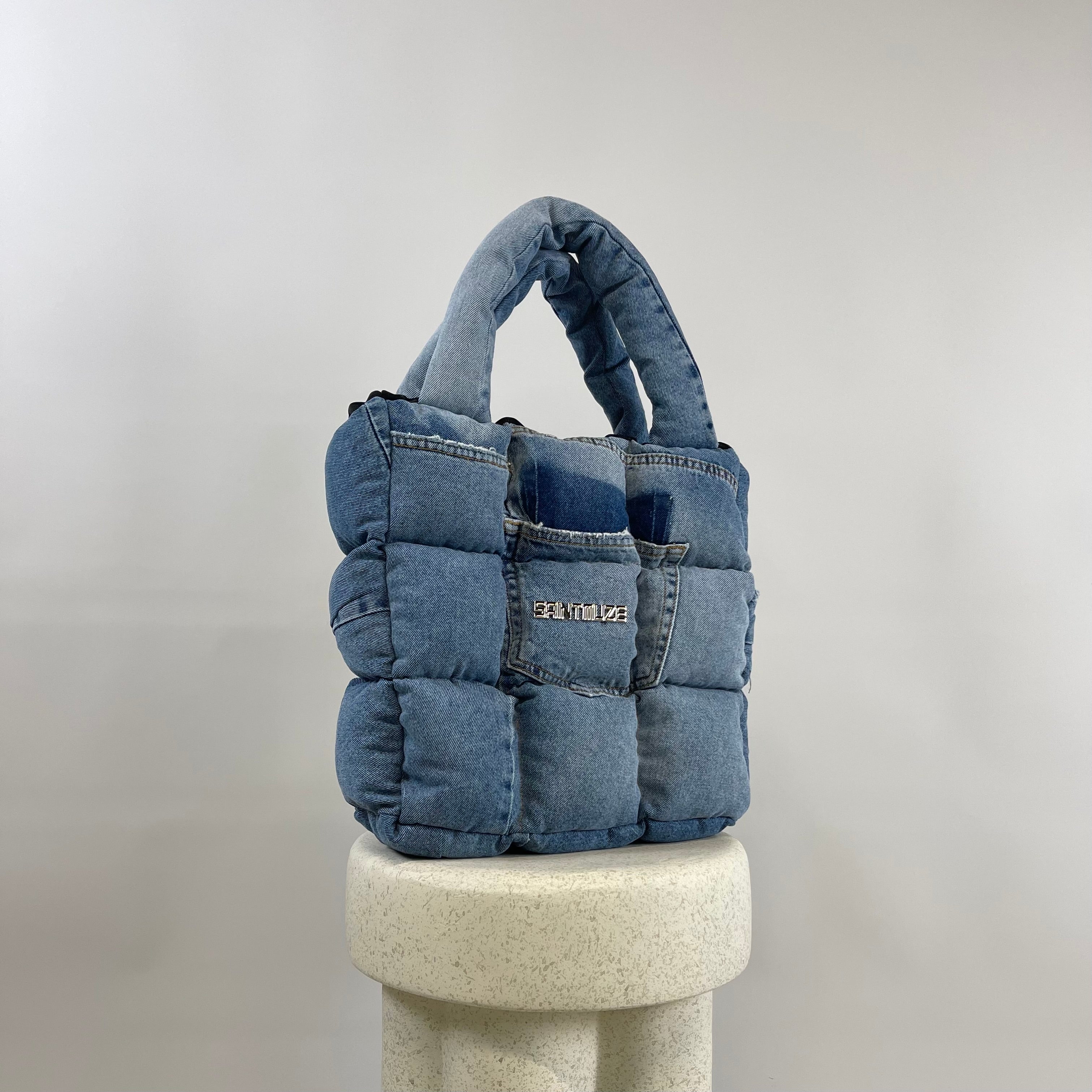 Boss Up Denim Puffer Bag SAINT MUZE