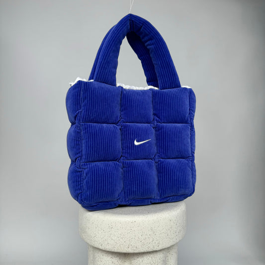 Boss Up Violet Blue Corduroy Puffer Bag