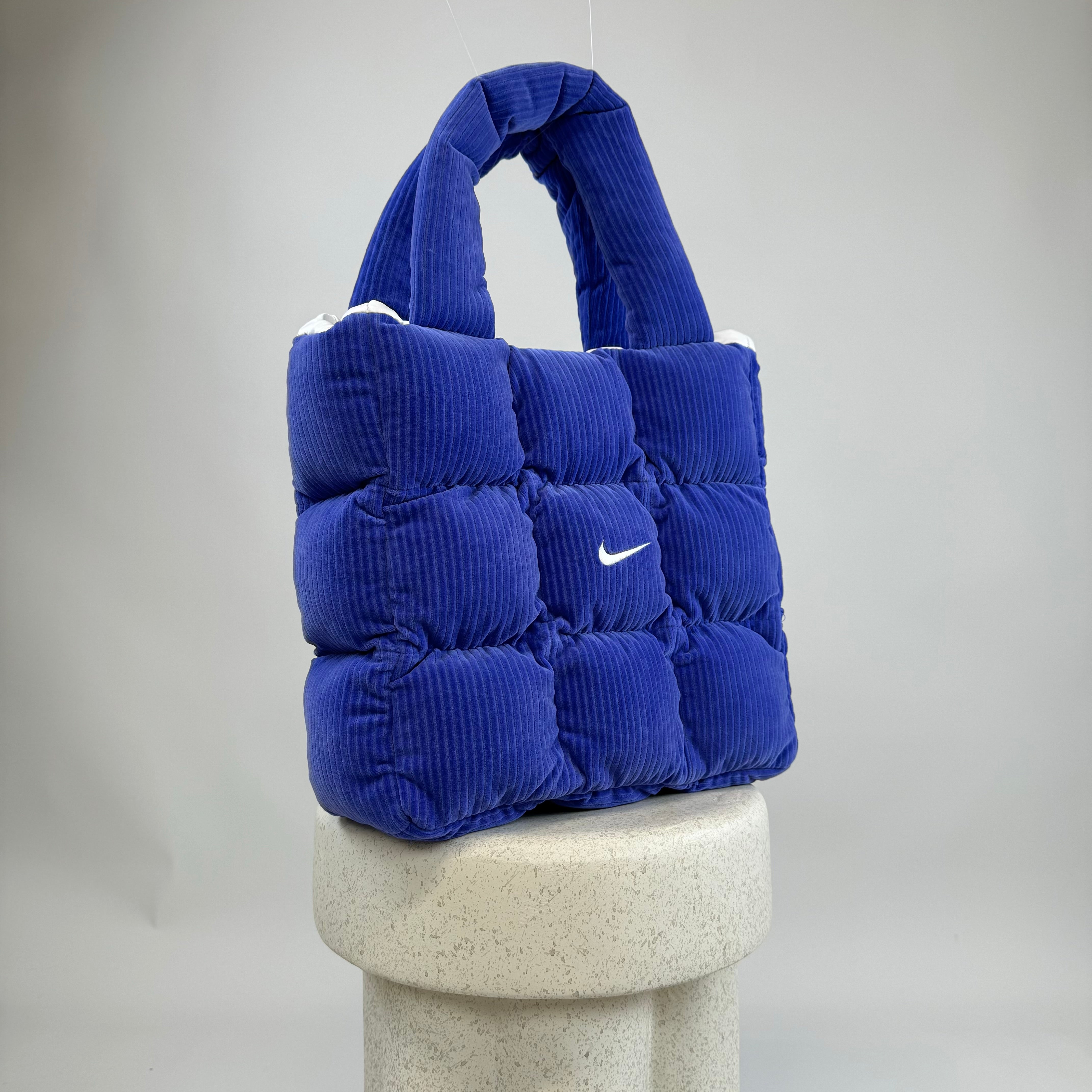 Boss Up Violet Blue Corduroy Puffer Bag