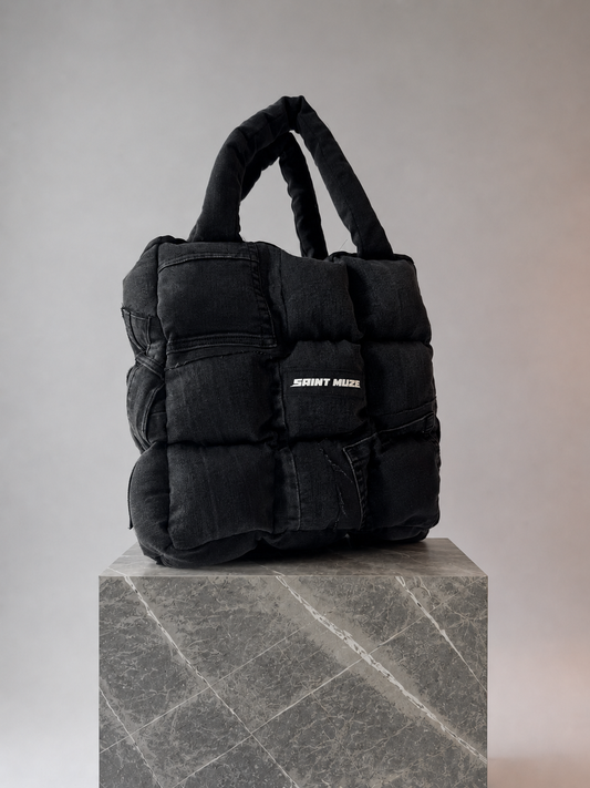 Boss Up Denim Puffer Bag