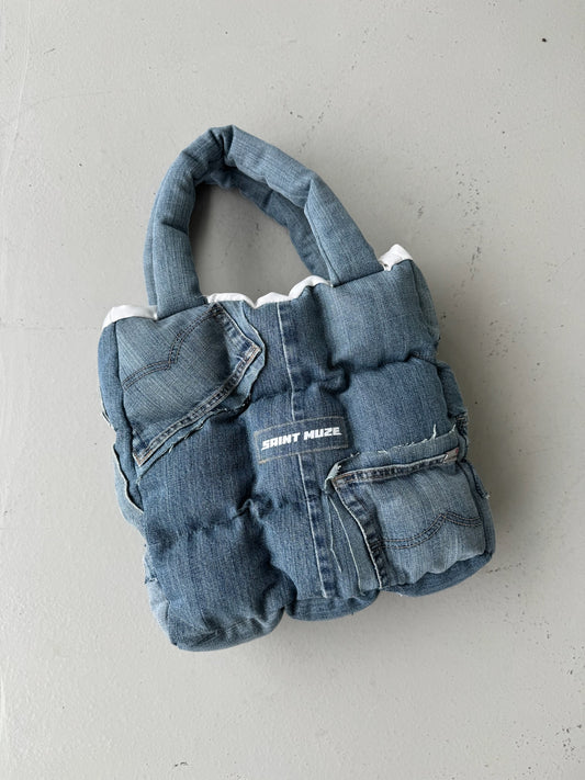Boss Up Denim Puffer Bag