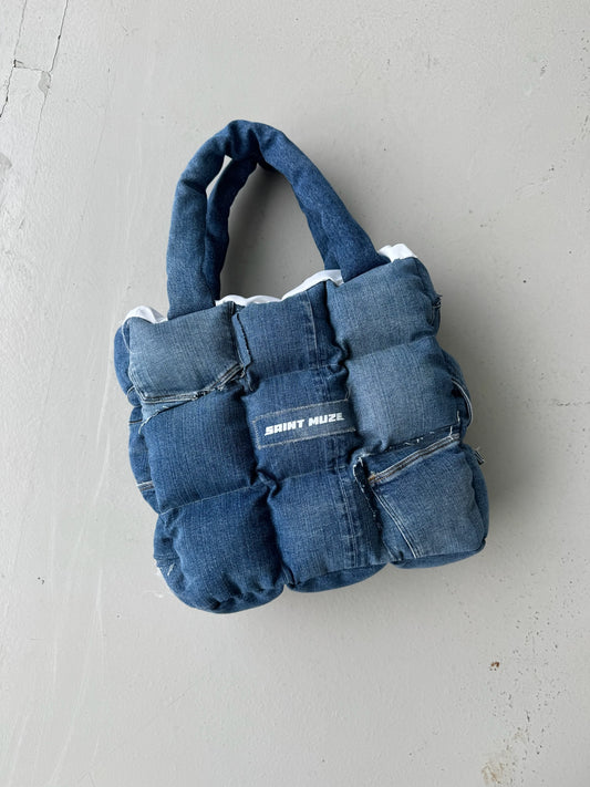 Boss Up Denim Puffer Bag