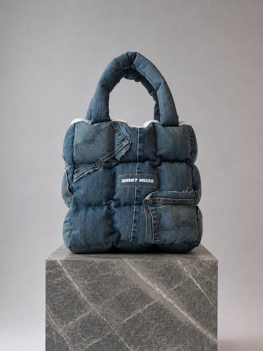 Boss Up Denim Puffer Bag