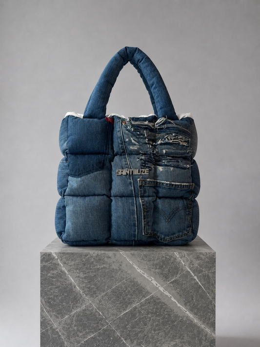 Boss Up Denim Puffer Bag
