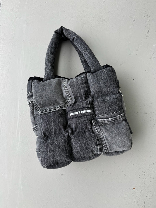 Boss Up Denim Puffer Bag