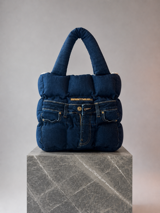 Boss Up Denim Puffer Bag