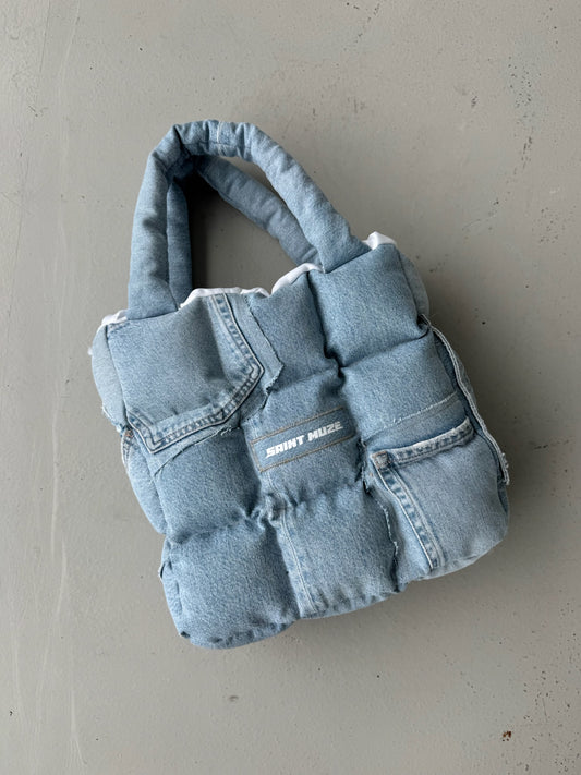 Boss Up Denim Puffer Bag