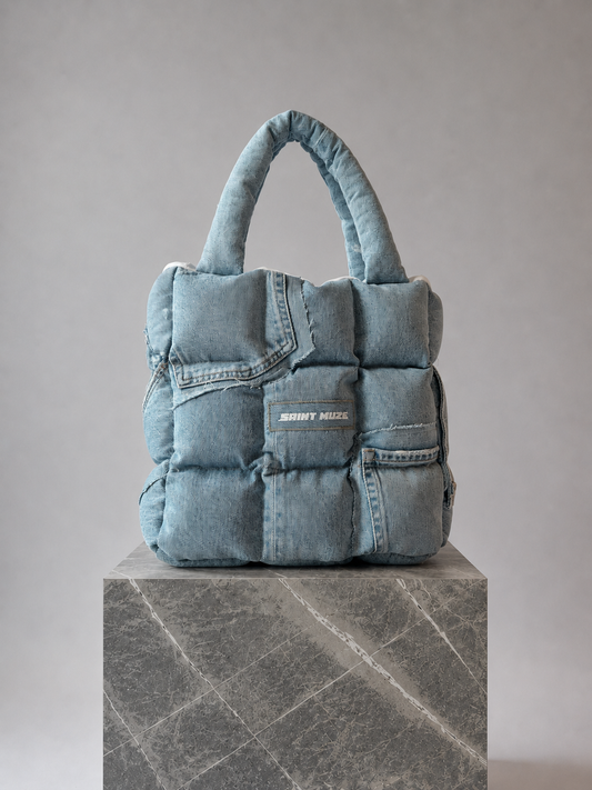 Boss Up Denim Puffer Bag