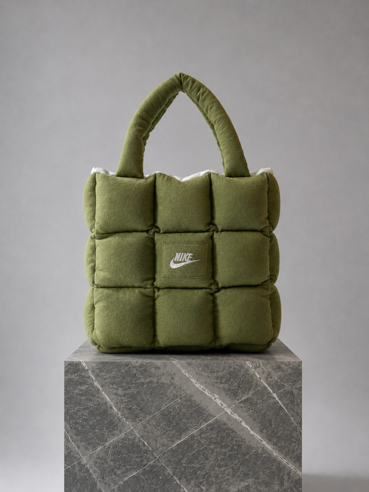 Boss Up Olive Puffer Bag
