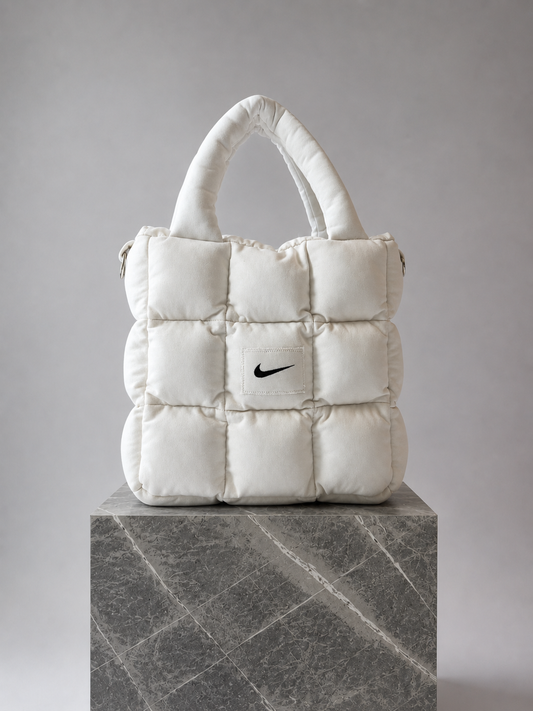 Boss Up White Puffer Bag