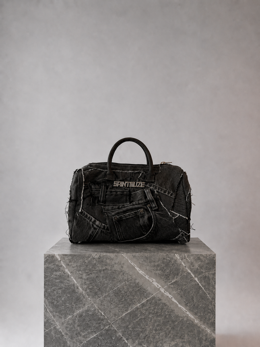 Mini Grey Patchwork Duffle Bag