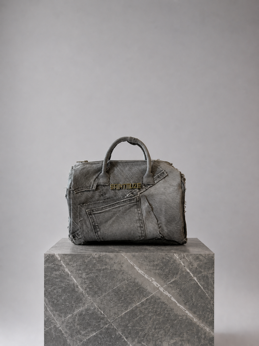 Mini Grey Patchwork Duffle Bag