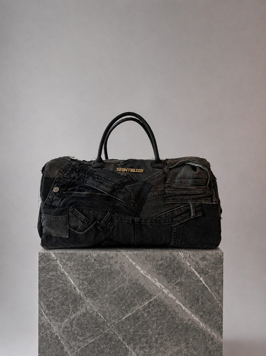 Weekender Black Patchwork Duffle Bag