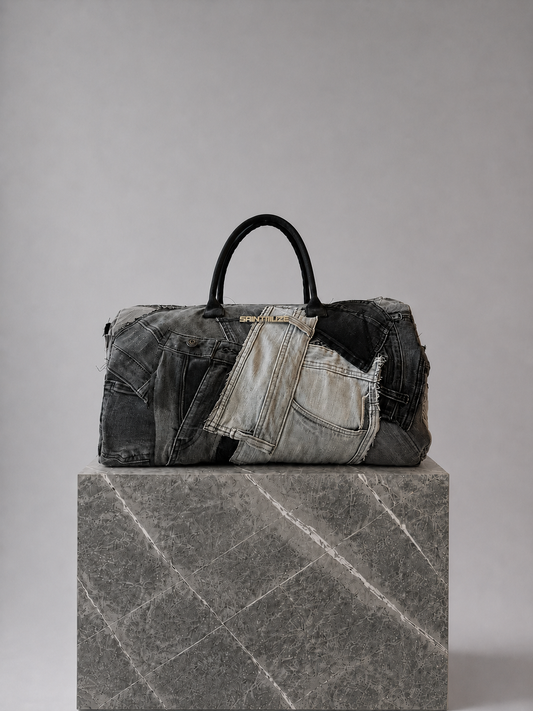 Weekender Grey Patchwork Duffle Bag