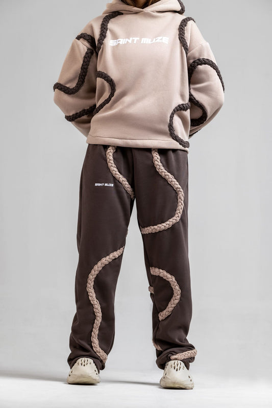Braided Tracksuit - Trouser Brown